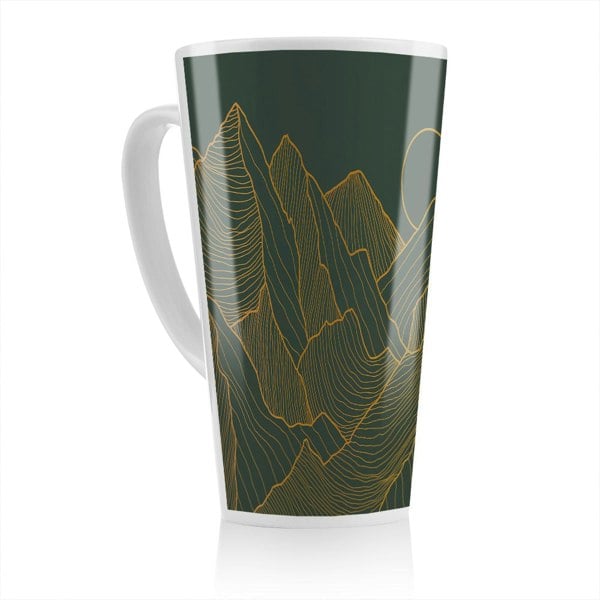 Benjamin Tate Design Golden mountain line art Designer Latte Mug