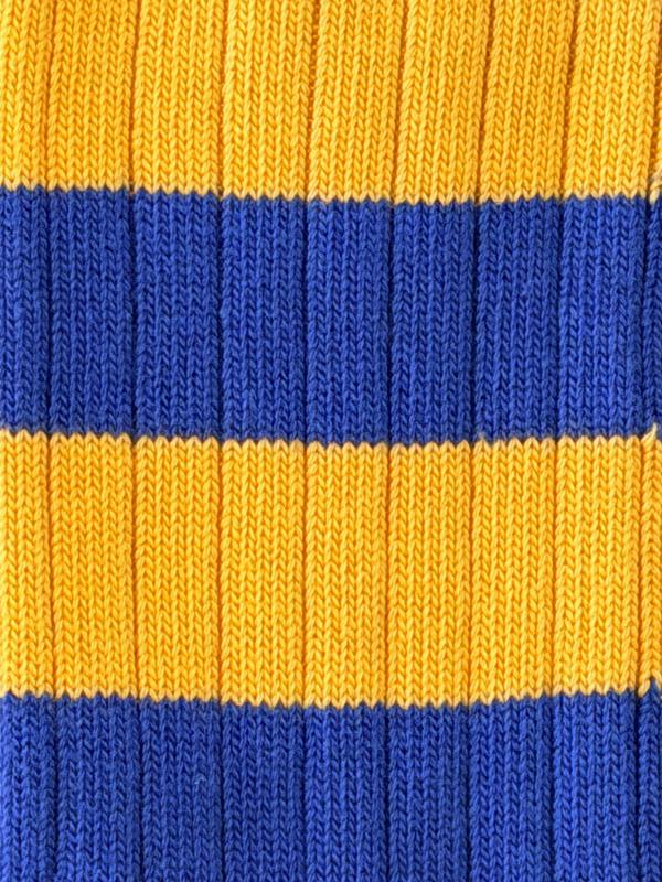 Jemsox Men's Twin Pack Rugby Socks – Blue & Yellow Stripe