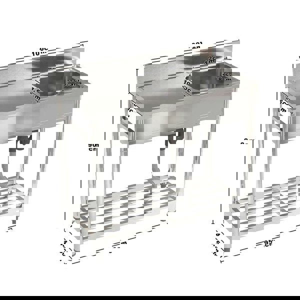 Stainless Steel One Compartment Commercial Sink with Right Drainboard Living and Home