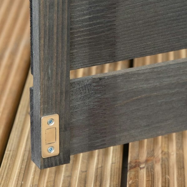 Samuel Alexander 1.43m x 1.16m Outdoor Wooden Garden Double Wheelie Bin Store Storage for 2 Bins in Anthracite