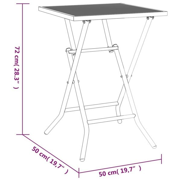 Berkfield Folding Garden Table Anthracite 50x50x72 cm Steel Mesh