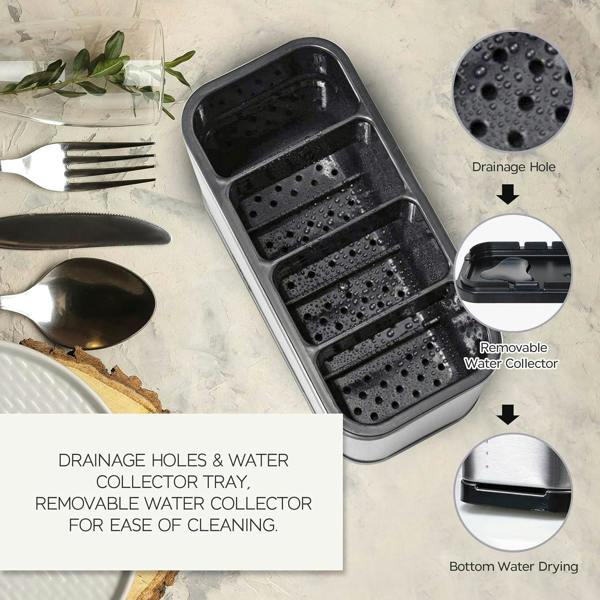 Top 3 Kitchen Cutlery Utensil Stainless Steel Storage Organiser Caddy