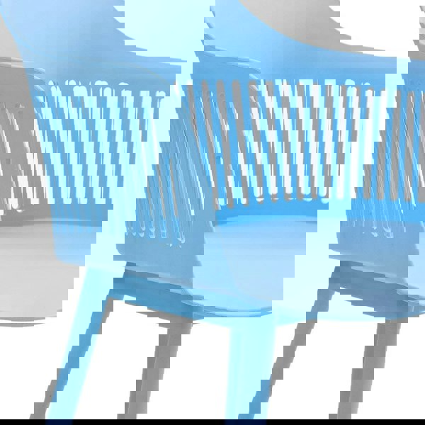 Vibrant Blue Plastic Chair, Set of Four, Durable and Lightweight Living and Home