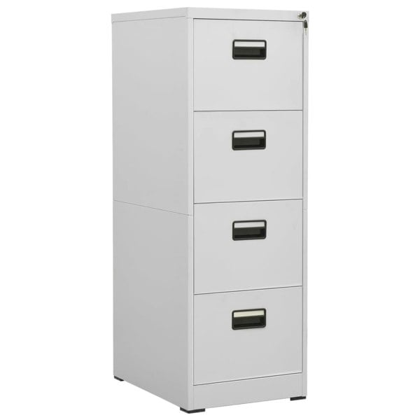 Berkfield Filing Cabinet Light Grey 46x62x133 cm Steel