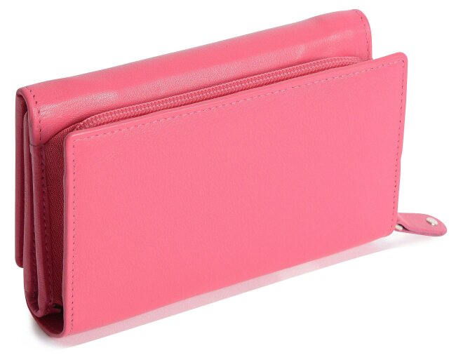 SADDLER PAULA Handmade Leather Trifold Purse – RFID Protected | 8 Card Slots, ID Window & Rear Zip Pocket | Gift Boxed