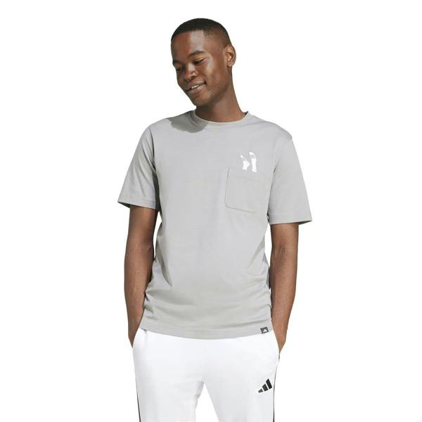 Adidas Mens Chest Pocket T-Shirt - Solid Grey - 