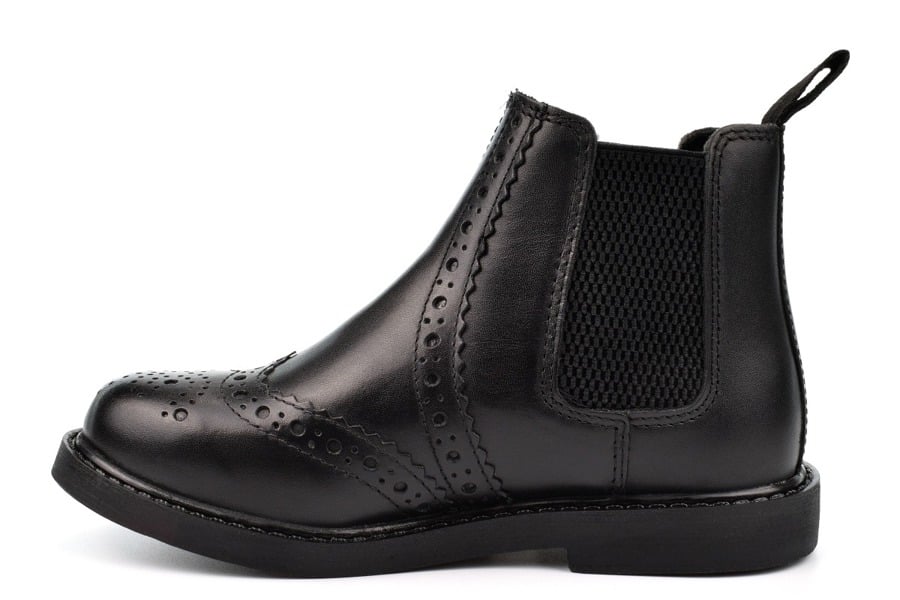 Roamers Boys Leather Ankle Boots - Black