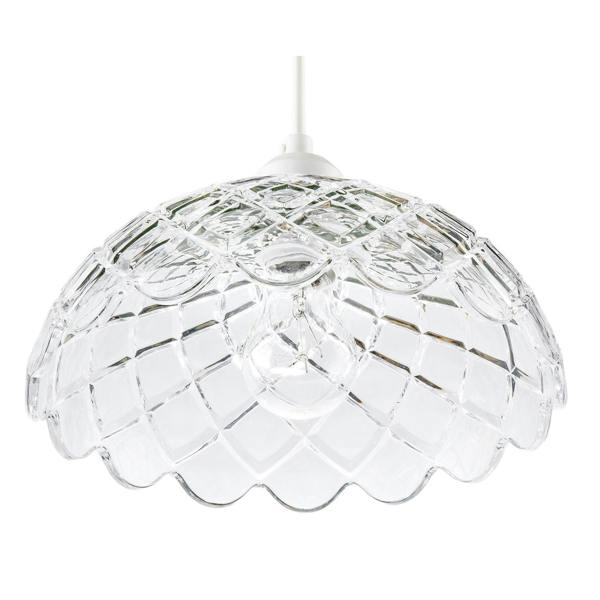 Modern Thick Transparent Glass Light Shade with Wavy Scalloped Edge Image 4