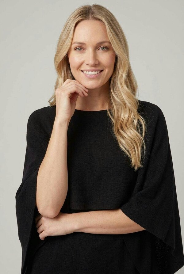 Izabel London Layered Batwing Relaxed Knit Top