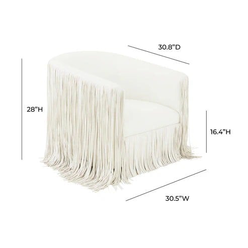 Furniture Edit Shag Me Ivory Vegan Leather Swivel Accent Occasional Chair