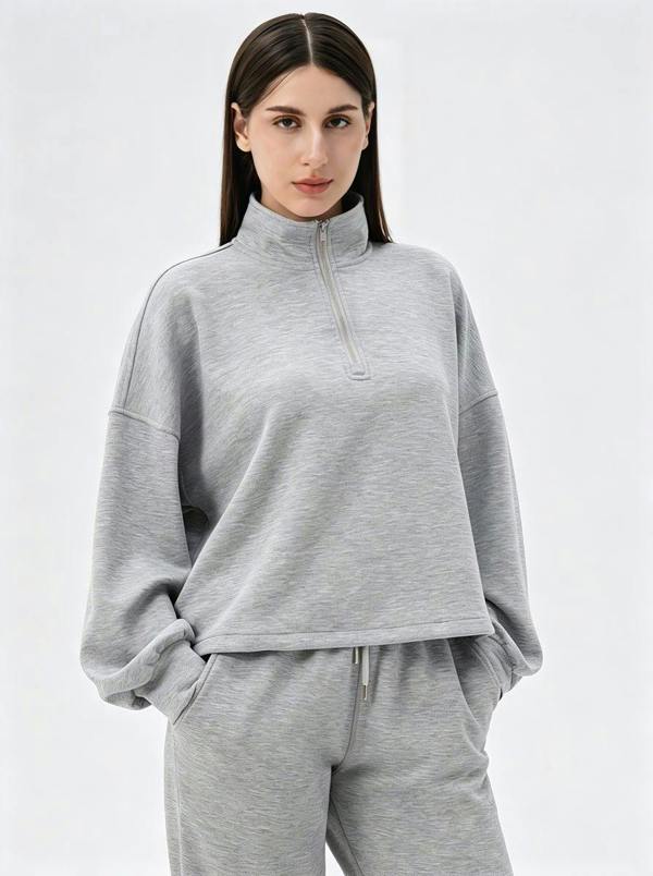 Anniou Casual Quarter Zip Pullover