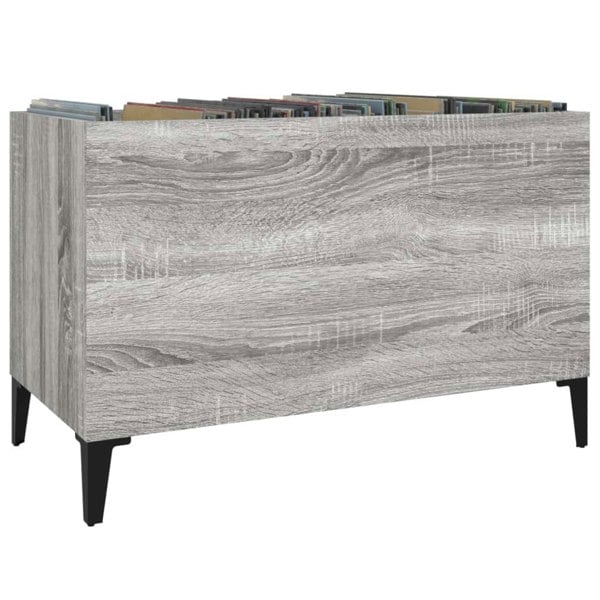 Berkfield Record Cabinet Grey Sonoma 74.5x38x48 cm Engineered Wood