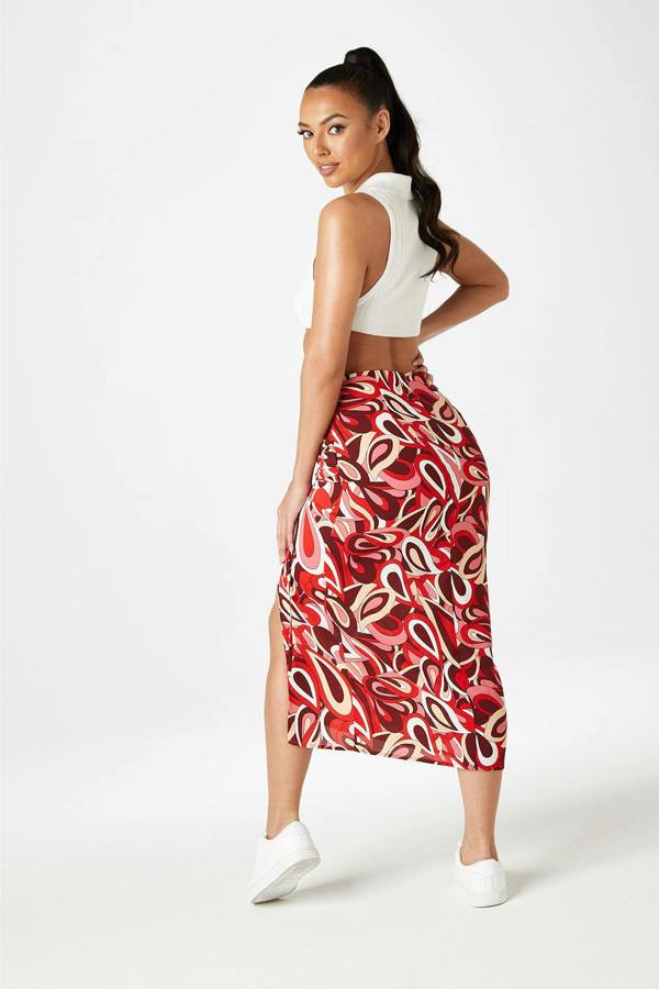 Urban Bliss Cheyenne Ruched & Tie Midi Skirt