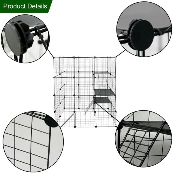 Gr8 Home Large 4 Tier Cat Cage Playpen Enclosure Pet Kitten Kennel Metal Wire Crate Box