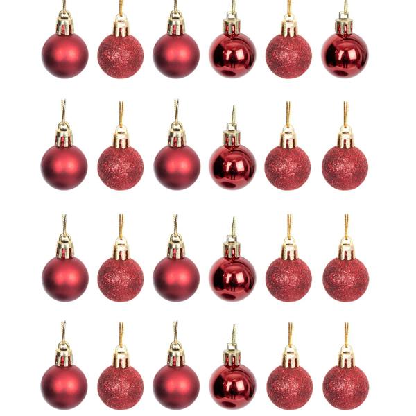 3cm Dark Red Shatterproof Christmas Baubles, 12 or 24 Pack for Festive Decorating image 1
