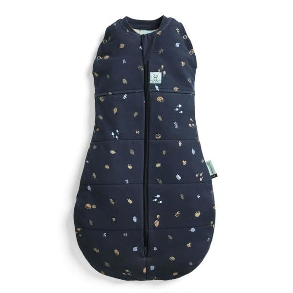 Organic Winter Cocoon Swaddle Sleeping Bag - Navy Blue Hedgehog - 2.5 TOG