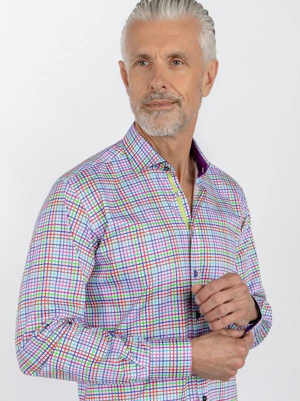 CHECK GINGHAM PURPLE INSERT - Claudio Lugli Shirts