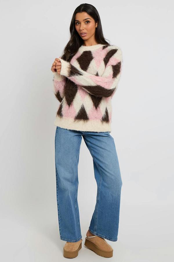 Urban Bliss Argyle Wool-Blend Jumper