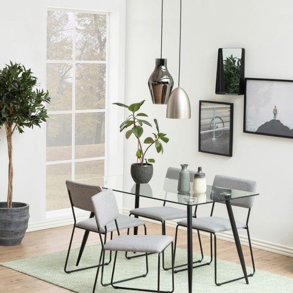 Furniture To Go Wilma Dining Table with Glass Top