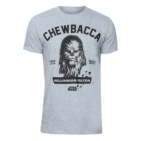 Star Wars Mens Collegiate Chewbacca Heather T-Shirt - Heather Grey