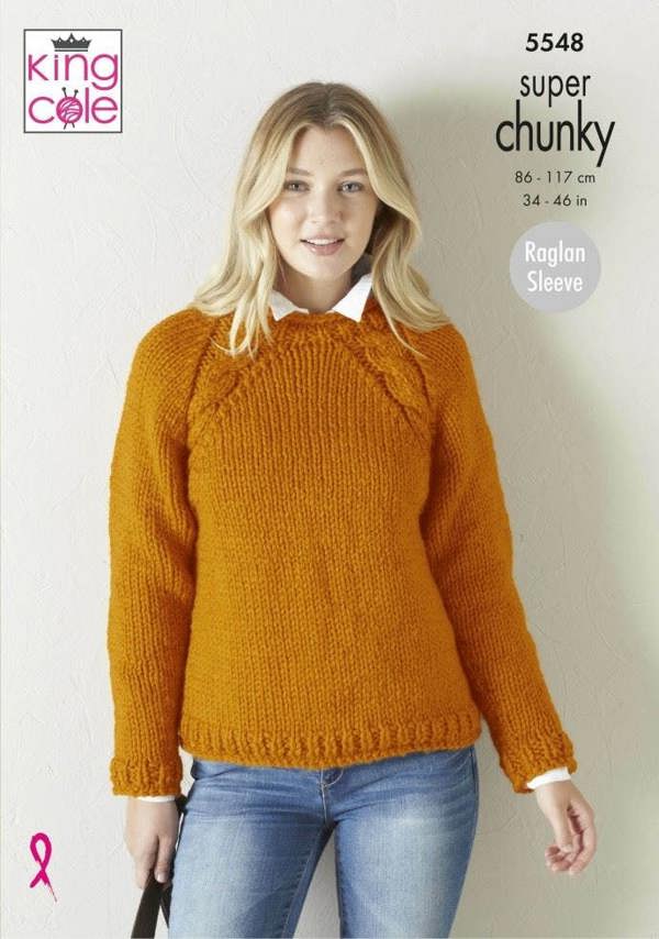 King Cole Big Value Super Chunky Knitting Pattern 5548, Cardigans, Sweaters for Women, 34 - 46 Inches