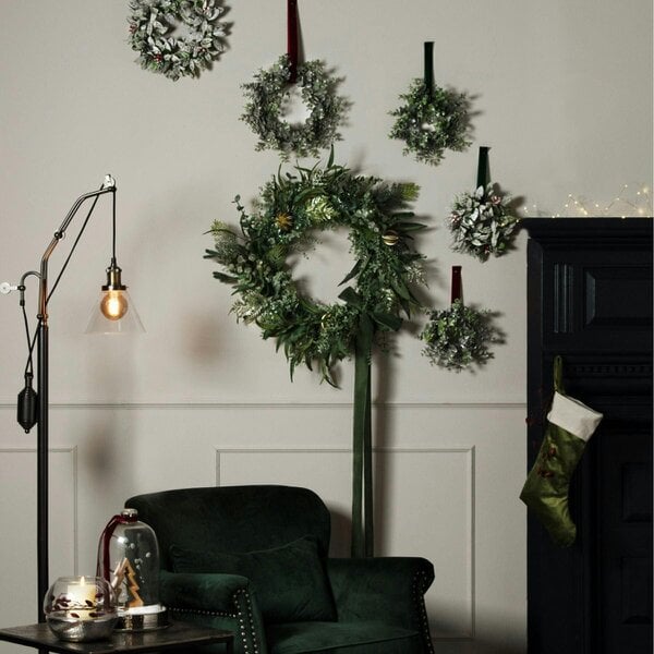 Wyld Haus Artificial Medium Frosted Eucalyptus Candle Wreath