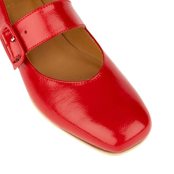 Embassy London Bliss - Red - Women's block heel square toe patent leather Mary-Jane
