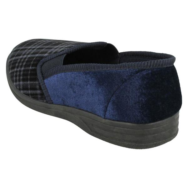 Spot On Mens Spot On Checked Slippers