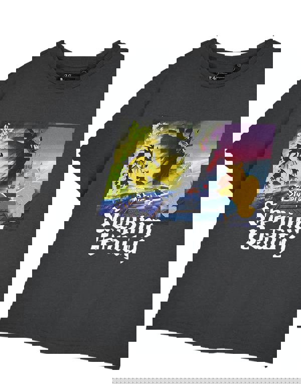 Disney Sleeping Beauty Womens Grey Aurora Cropped Short Sleeved T-Shirt