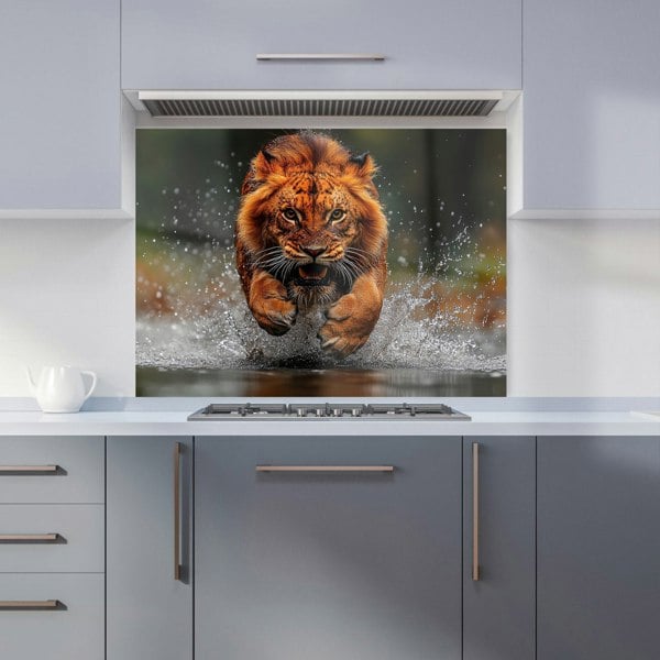 Warren Reed Lion Pouncing Kitchen Splashback - 00034