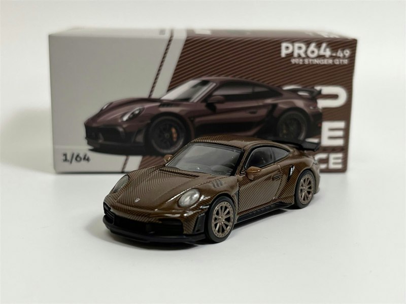 Pop Race Porsche 992 Stinger GTR Carbon Edition Brown 1:64 Scale Pop Race PR640049