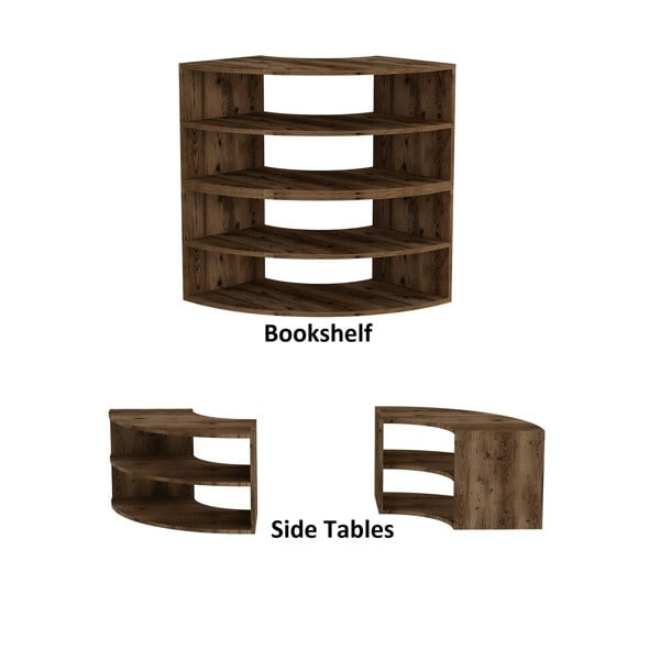 Destina Home Melitta Corner TV Stand with Shelving Unit