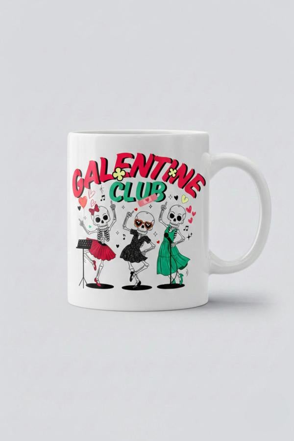 Dyzi Galentine Club Printed Ceramic Mug Valentine’s Day Gift