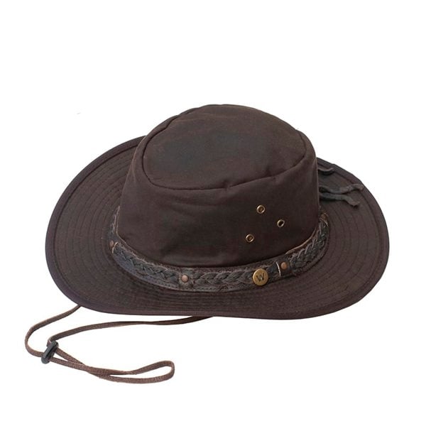 Wombat Leather The Wilderness Brown Waxed Cotton Hat