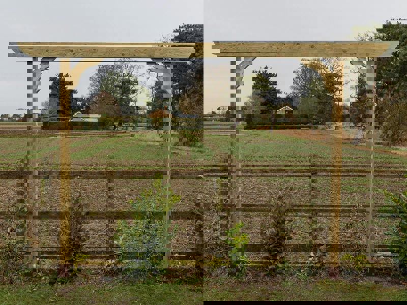 Arbor Garden Solutions Screen Double Beam Pergola, Plant Climbing Arbour - Corbel Sculpted Brace