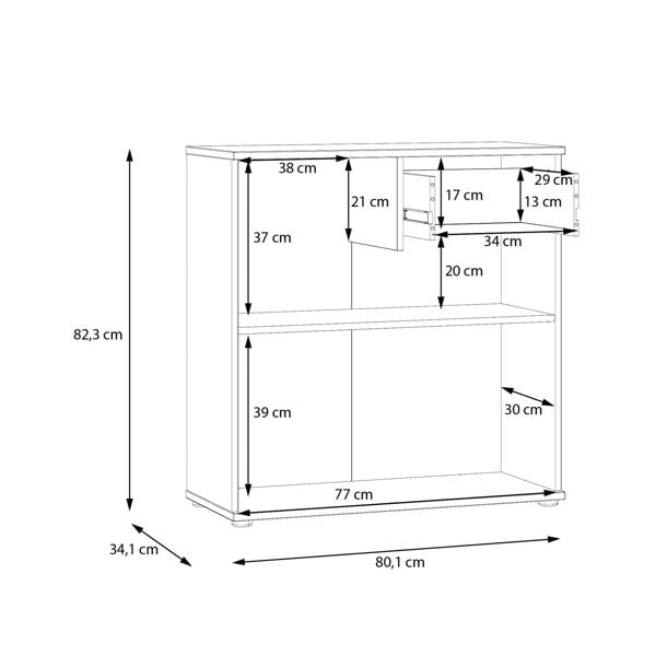 Furniture To Go Ganymede 2 Door Cupboard with Drawer in Sage Green