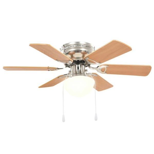 Berkfield Ornate Ceiling Fan with Light 82 cm Light Brown
