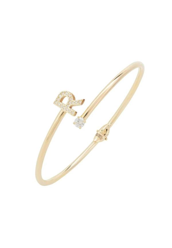 Initial Bangle Gold R - LATELITA Bracelets