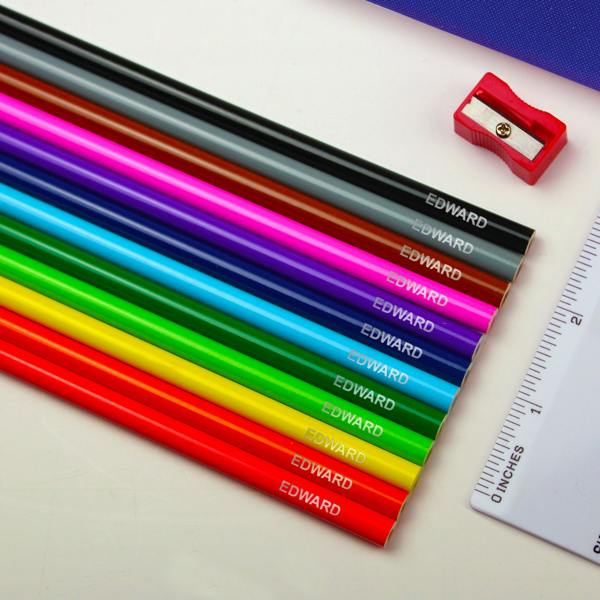 Abode Home & Gifts Personalised Colouring Pencils And Crayons Blue Stationery Set