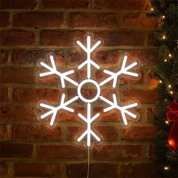 Xmas Haus  Silhouette Neon Light   36x40cm USB LED   Christmas Decoration Snowflake