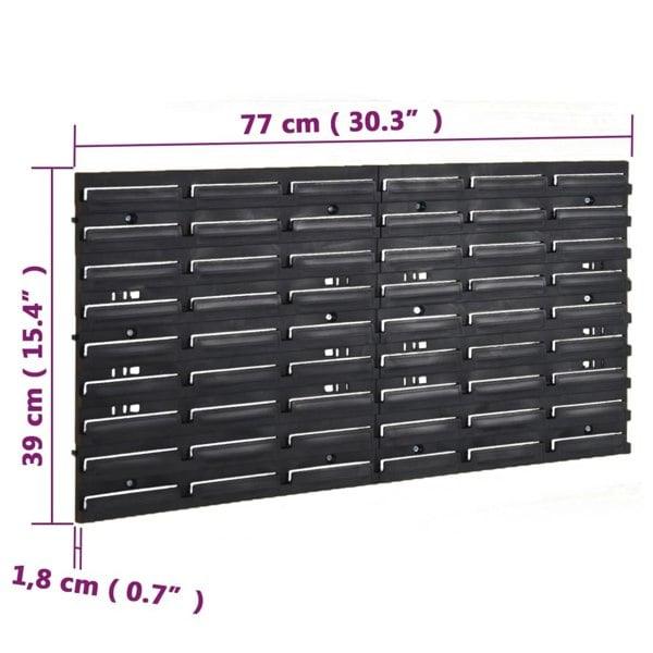Berkfield 30 Piece Workshop Shelf Set Red and Black 77x39cm Polypropylene
