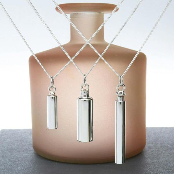 Christopher James of London Sterling Silver Urn Cremation Ashes Pendants With Optional Engraving & Chain