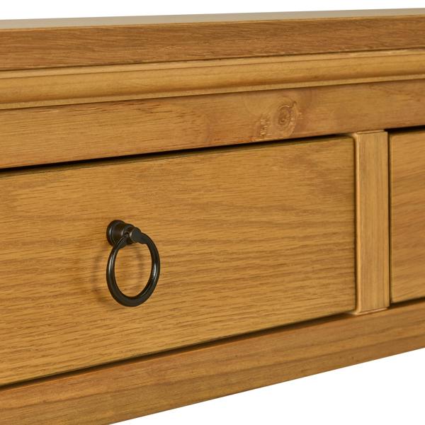 Statement Furniture Blenheim Oak Console Table. Slimline Wooden Hall Table with Storage