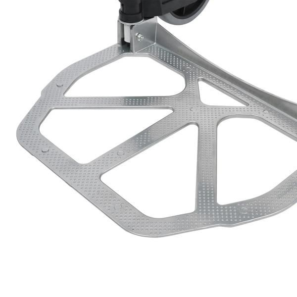 Silver perforated platform base for a folding sack cart