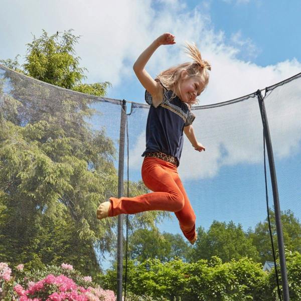 10ft x 7ft Salta Black Rectangular Comfort Edition Inground Trampoline with Enclosure