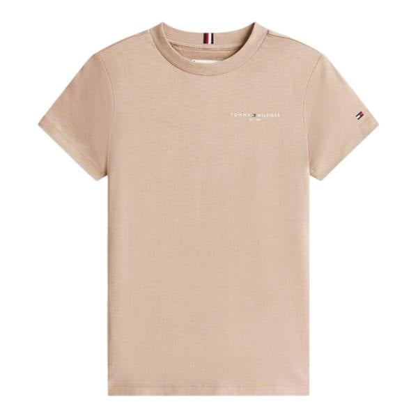 Tommy Hilfiger Childrens/Kids Logo Cotton Regular T-Shirt - Beige - 