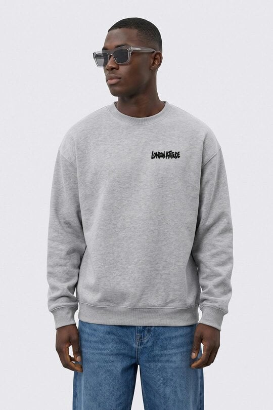 London Attitude Oversized City Graffiti Graphic Sweatshirt