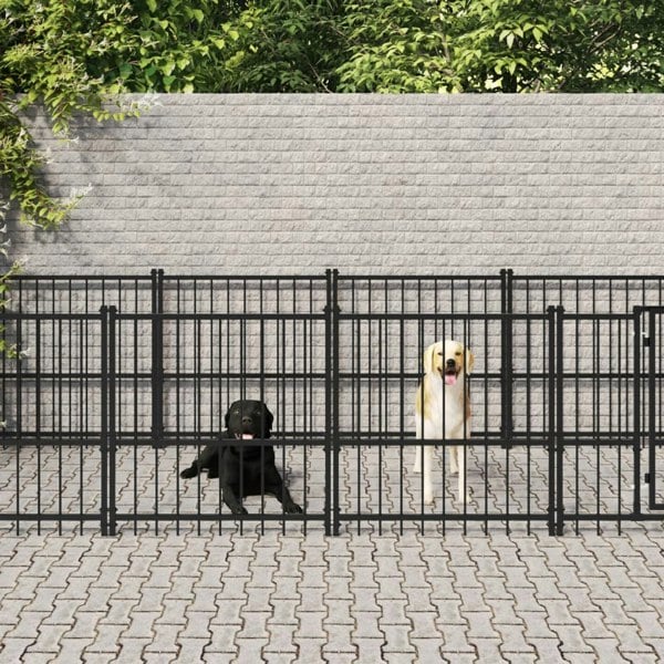 Berkfield Outdoor Dog Kennel Steel 7.51 m�__