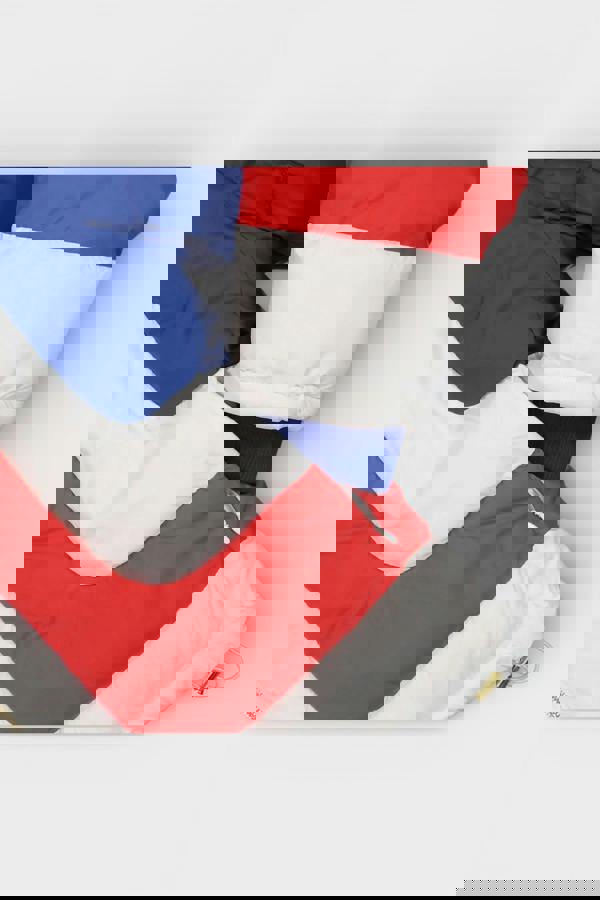 Casablanca Curve Panel Puffer Jacket Red White Blue