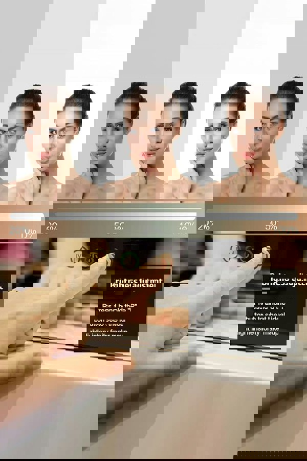 Living and Home Vanity Mirror with Lights,3 Lighting Modes,Touch Screen Control,Tabletop Cosmetic Mirror For Bedroom